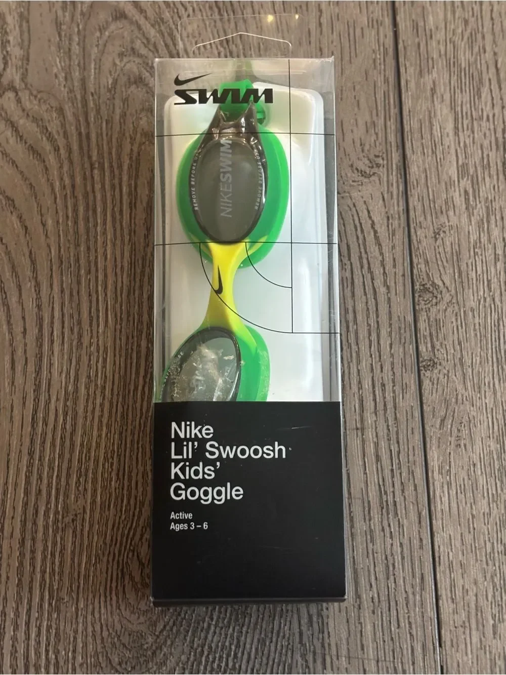 Nike Lil' Swoosh Kids' Swim Goggles - Green/Yellow